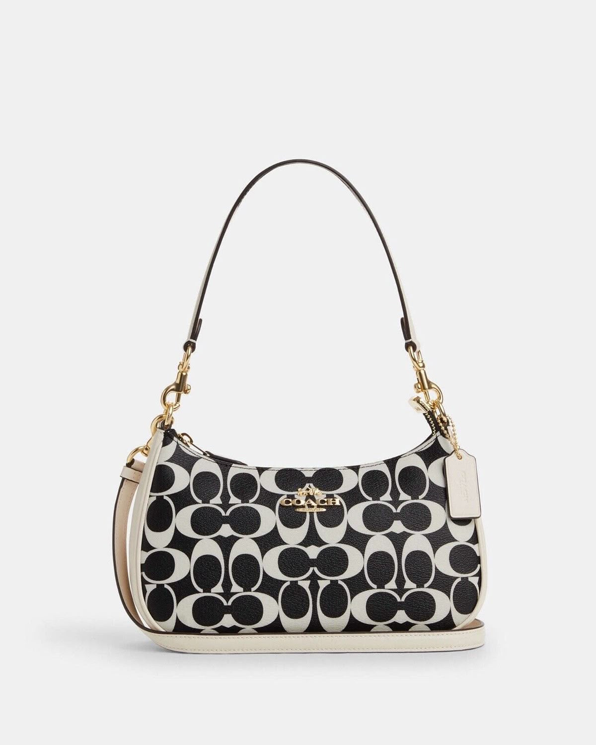 COACH TERI SHOULDER BAG | Black White