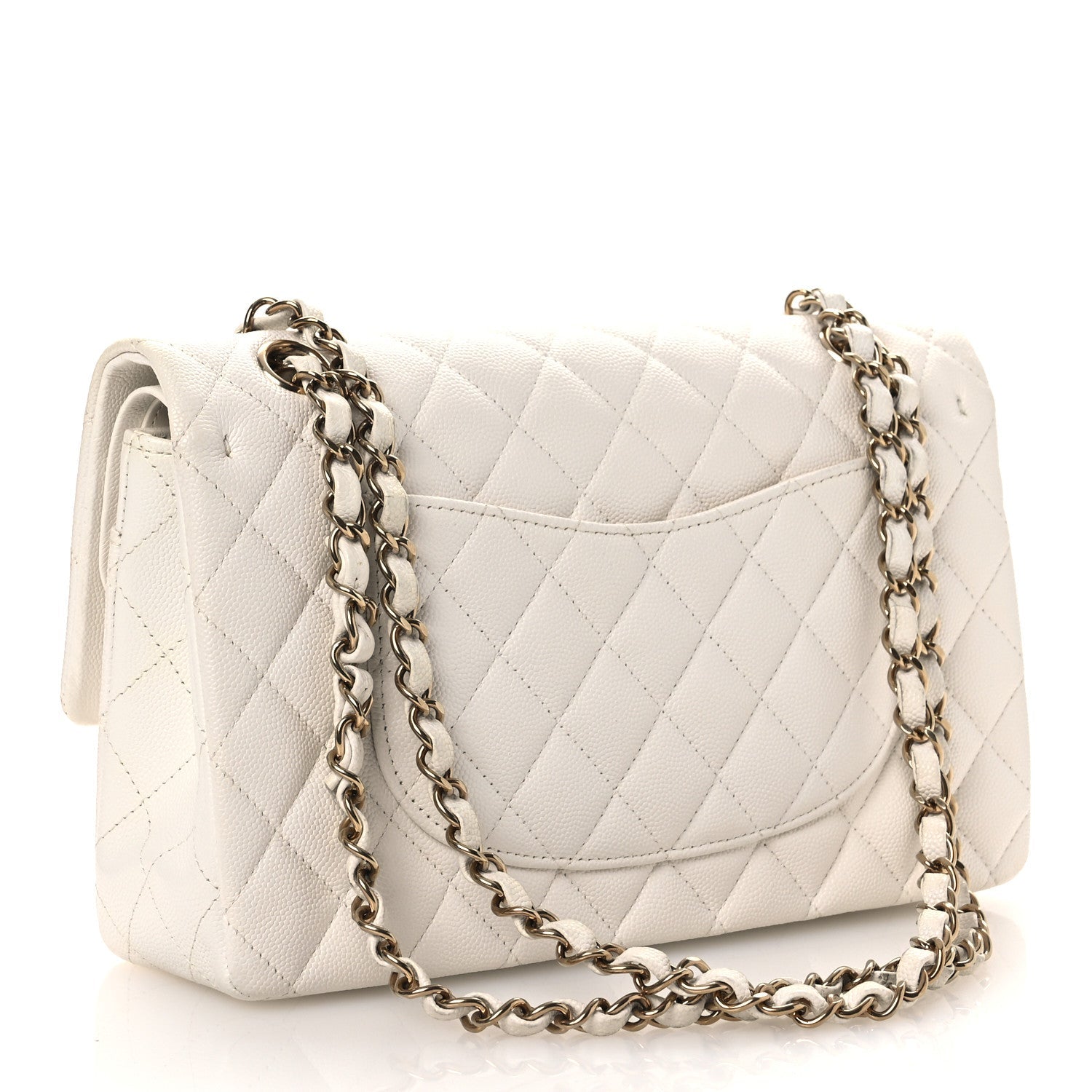 CHANEL CAVIAR QUILTED BAG | White