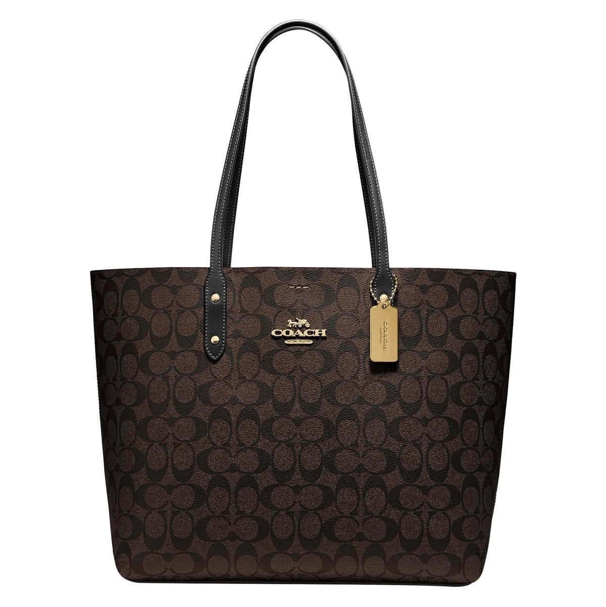 COACH TOWN TOTE | Brown Black