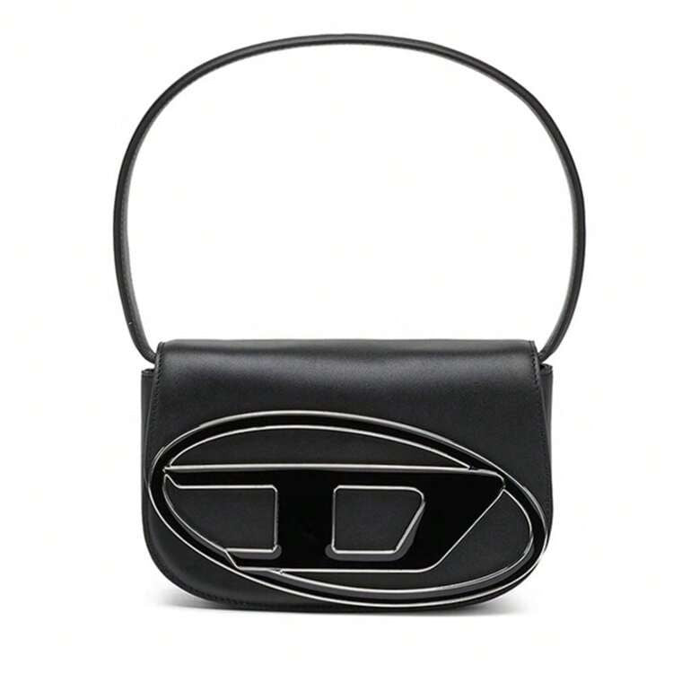 DIESEL 1DR LEATHER SHOULDER BAG | Black