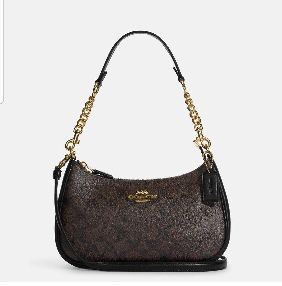 COACH TERI SHOULDER BAG | Walnut Black