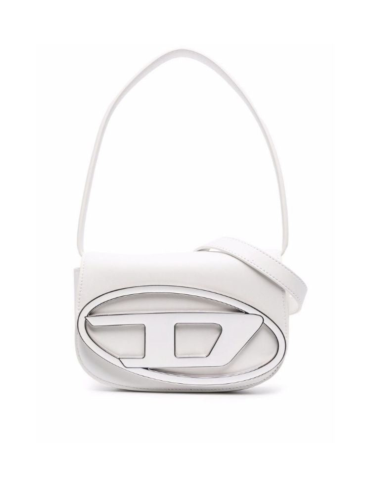 DIESEL 1DR LEATHER SHOULDER BAG | White