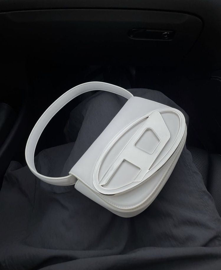 DIESEL 1DR LEATHER SHOULDER BAG | White